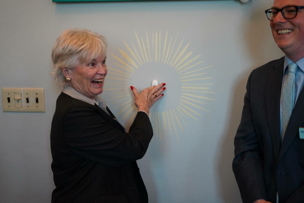 Lead Campaign Contributor, Murph Burke, rings the homeownership doorbell for the first time